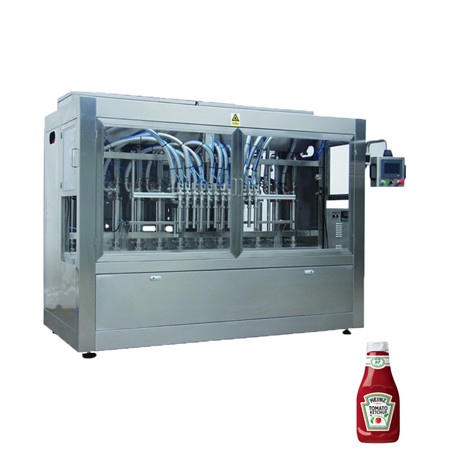 Automātiska sulu ražošanas līnijas tīra ūdens / cepamās eļļas eļļas / mērces / medus / piena / tomātu pastas pildīšanas un aizbāžņu marķēšanas mašīna 